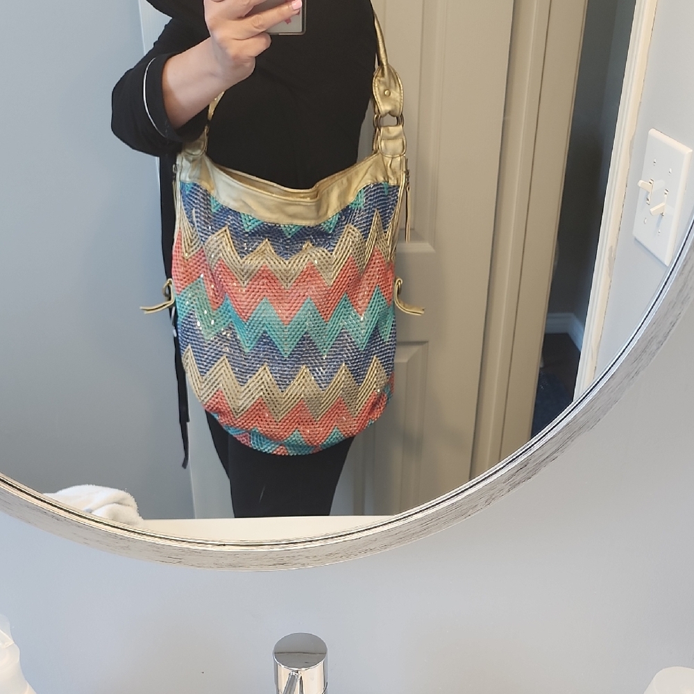 Colorful Chevron Patterned Women's Bag